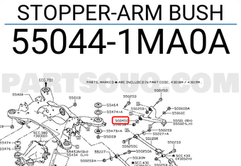 Nissan 550441MA0A STOPPER-ARM BUSH