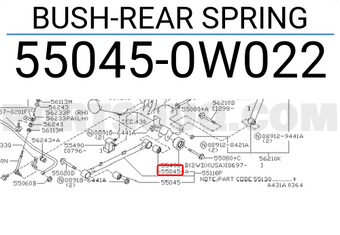 Nissan 550450W022 BUSH-REAR SPRING
