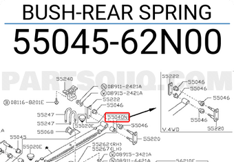 Nissan 5504562N00 BUSH-REAR SPRING