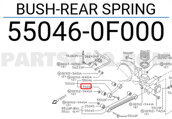Nissan 550460F000 BUSH-REAR SPRING
