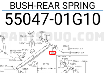 Nissan 5504701G10 BUSH-REAR SPRING