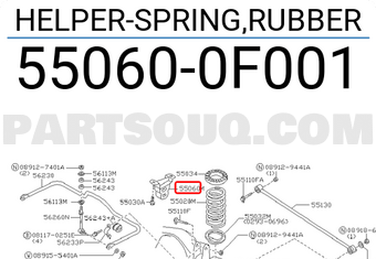 Nissan 550600F001 HELPER-SPRING,RUBBER