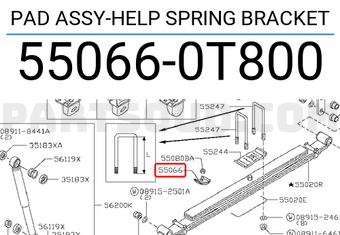 Nissan 550660T800 PAD ASSY-HELP SPRING BRACKET