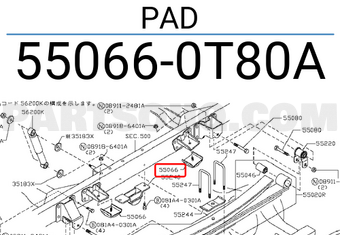 Nissan 550660T80A PAD