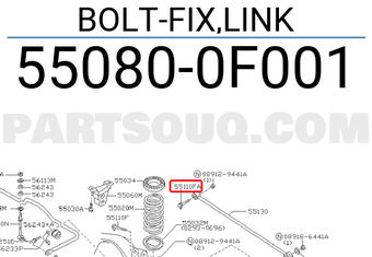 Nissan 550800F001 BOLT-FIX,LINK