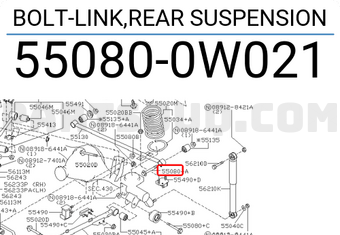 Nissan 550800W021 BOLT-LINK,REAR SUSPENSION
