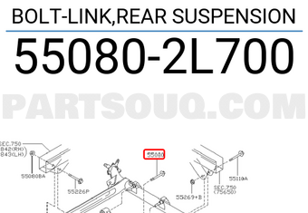 Nissan 550802L700 BOLT-LINK,REAR SUSPENSION