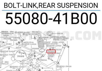 Nissan 5508041B00 BOLT-LINK,REAR SUSPENSION