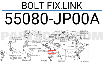 Nissan 55080JP00A BOLT-FIX,LINK