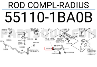 Nissan 551101BA0B ROD COMPL-RADIUS