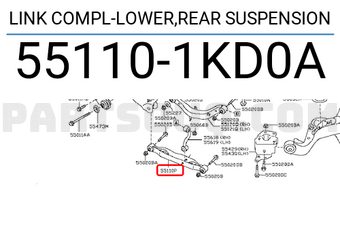 Nissan 551101KD0A LINK COMPL-LOWER,REAR SUSPENSION