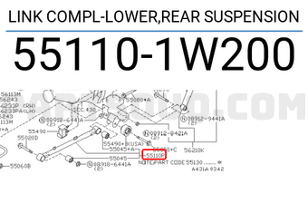 Nissan 551101W200 LINK COMPL-LOWER,REAR SUSPENSION