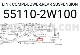 Nissan 551102W100 LINK COMPL-LOWER,REAR SUSPENSION