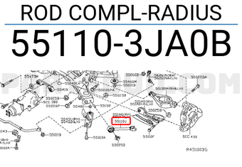 Nissan 551103JA0B ROD COMPL-RADIUS