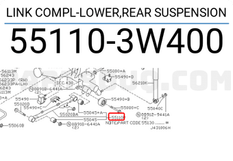 Nissan 551103W400 LINK COMPL-LOWER,REAR SUSPENSION
