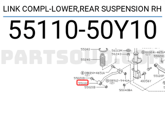 Nissan 5511050Y10 LINK COMPL-LOWER,REAR SUSPENSION RH
