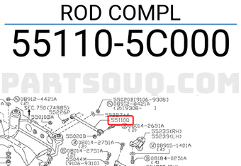 Nissan 551105C000 ROD COMPL