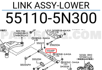 Nissan 551105N300 LINK ASSY-LOWER