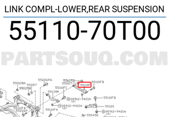 Nissan 5511070T00 LINK COMPL-LOWER,REAR SUSPENSION