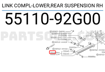 Nissan 5511092G00 LINK COMPL-LOWER,REAR SUSPENSION RH