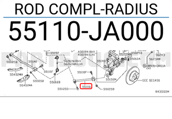 Nissan 55110JA000 ROD COMPL-RADIUS