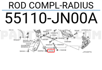 Nissan 55110JN00A ROD COMPL-RADIUS