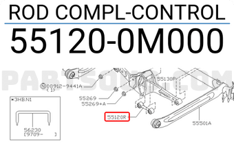 Nissan 551200M000 ROD COMPL-CONTROL