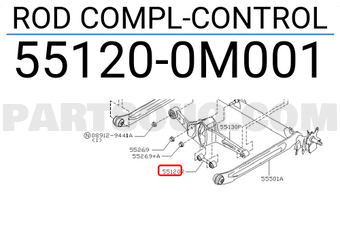 Nissan 551200M001 ROD COMPL-CONTROL