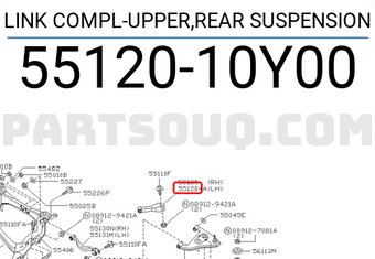 Nissan 5512010Y00 LINK COMPL-UPPER,REAR SUSPENSION