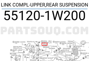 Nissan 551201W200 LINK COMPL-UPPER,REAR SUSPENSION