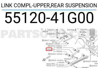 Nissan 5512041G00 LINK COMPL-UPPER,REAR SUSPENSION