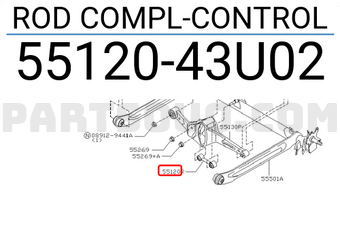 Nissan 5512043U02 ROD COMPL-CONTROL