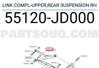 Nissan 55120JD000 LINK COMPL-UPPER,REAR SUSPENSION RH