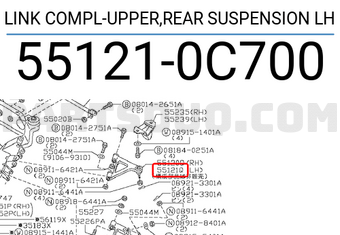 Nissan 551210C700 LINK COMPL-UPPER,REAR SUSPENSION LH