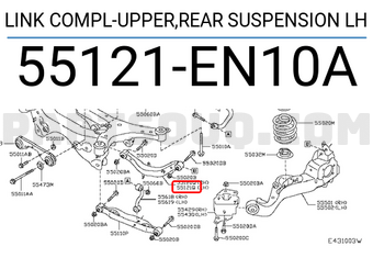 Nissan 55121EN10A LINK COMPL-UPPER,REAR SUSPENSION LH