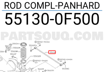 Nissan 551300F500 ROD COMPL-PANHARD