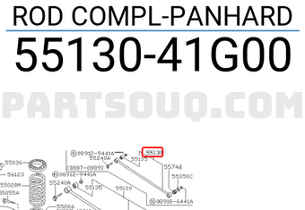 Nissan 5513041G00 ROD COMPL-PANHARD