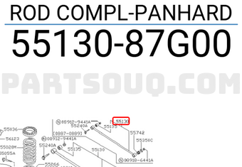 Nissan 5513087G00 ROD COMPL-PANHARD
