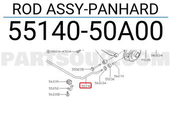 Nissan 5514050A00 ROD ASSY-PANHARD