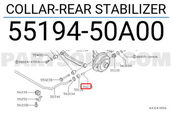 Nissan 5519450A00 COLLAR-REAR STABILIZER
