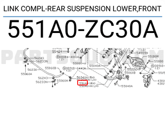 Nissan 551A0ZC30A LINK COMPL-REAR SUSPENSION LOWER,FRONT