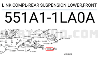 Nissan 551A11LA0A LINK COMPL-REAR SUSPENSION LOWER,FRONT