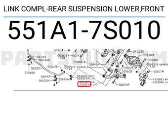 Nissan 551A17S010 LINK COMPL-REAR SUSPENSION LOWER,FRONT