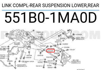 Nissan 551B01MA0D LINK COMPL-REAR SUSPENSION LOWER,REAR