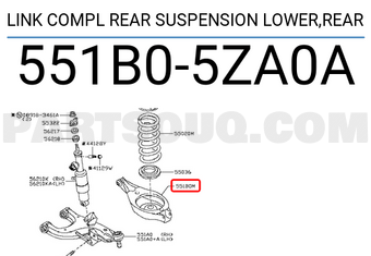 Nissan 551B05ZA0A LINK COMPL REAR SUSPENSION LOWER,REAR
