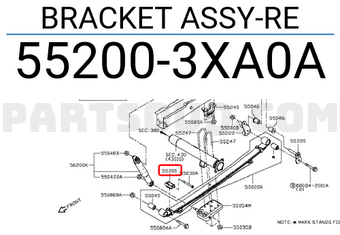 Nissan 552003XA0A BRACKET ASSY-RE