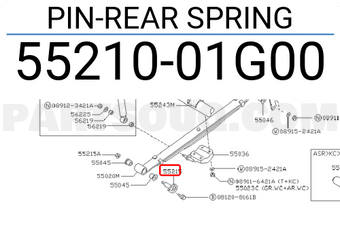 Nissan 5521001G00 PIN-REAR SPRING
