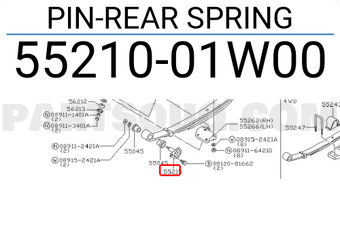 Nissan 5521001W00 PIN-REAR SPRING