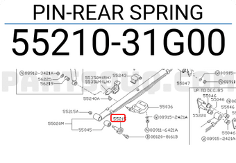 Nissan 5521031G00 PIN-REAR SPRING