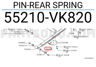Nissan 55210VK820 PIN-REAR SPRING